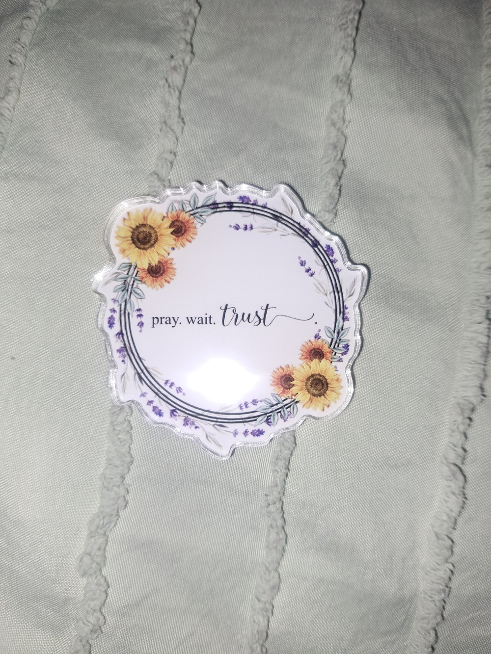 Pray Wait Trust Floral Sunflower Magnet